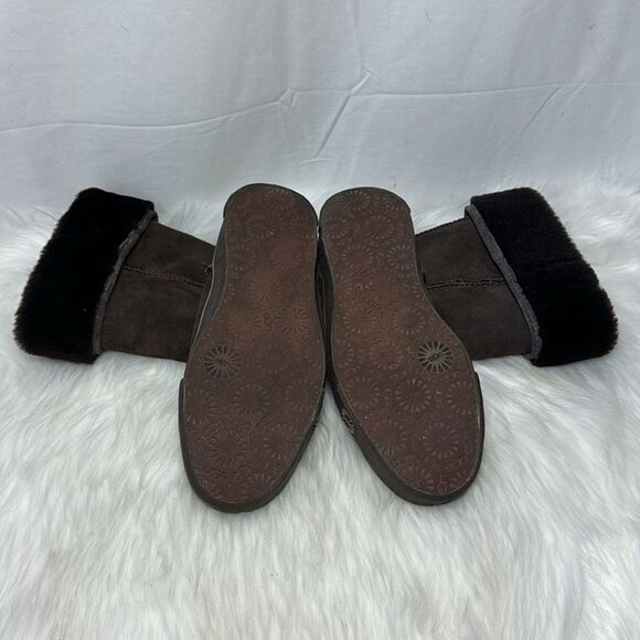 UGG Brown Suede Shearling Lined Boots S/N 1886 Sz 7 - Picture 6 of 7